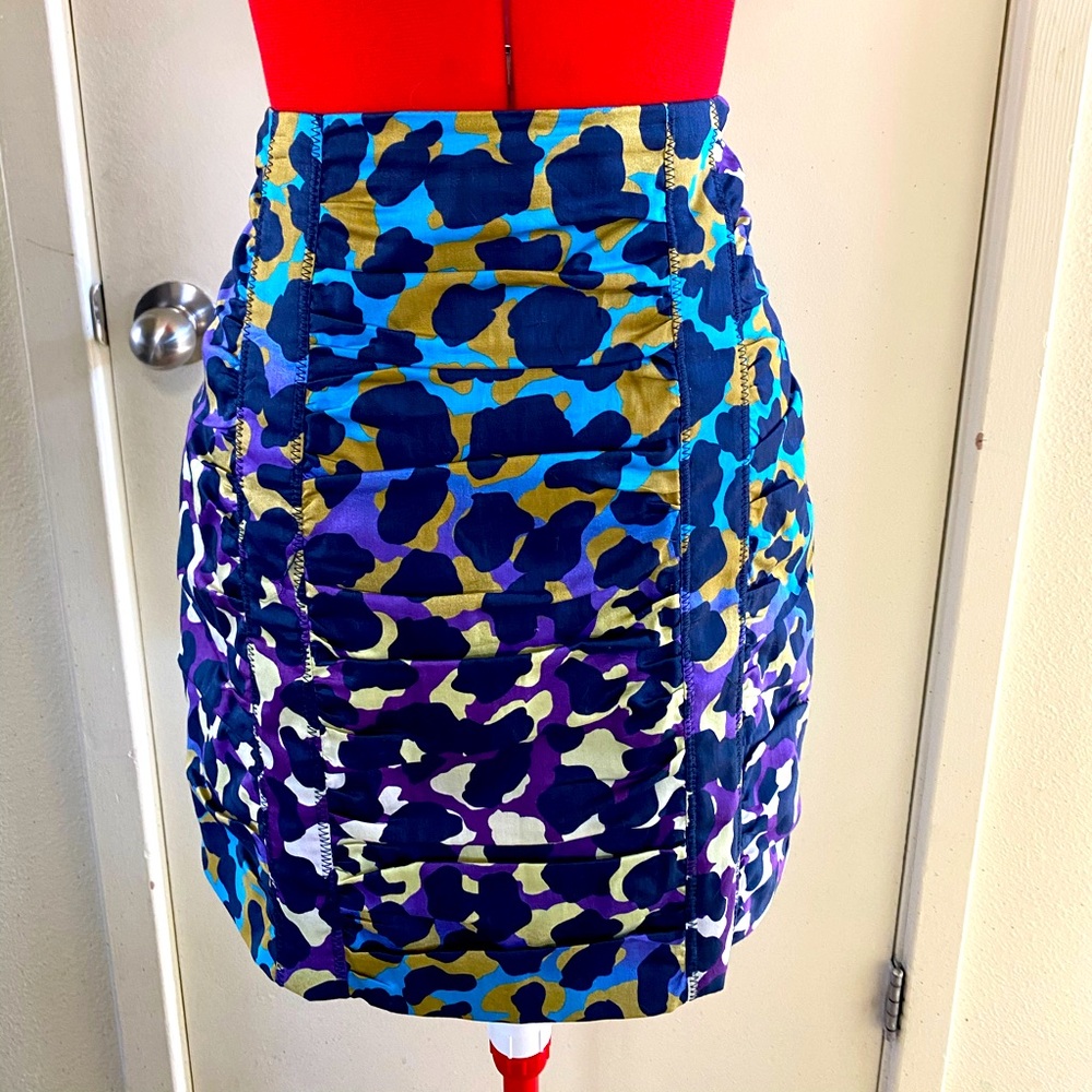 Nanette Lepore 100% Cotton Animal Print Skirt